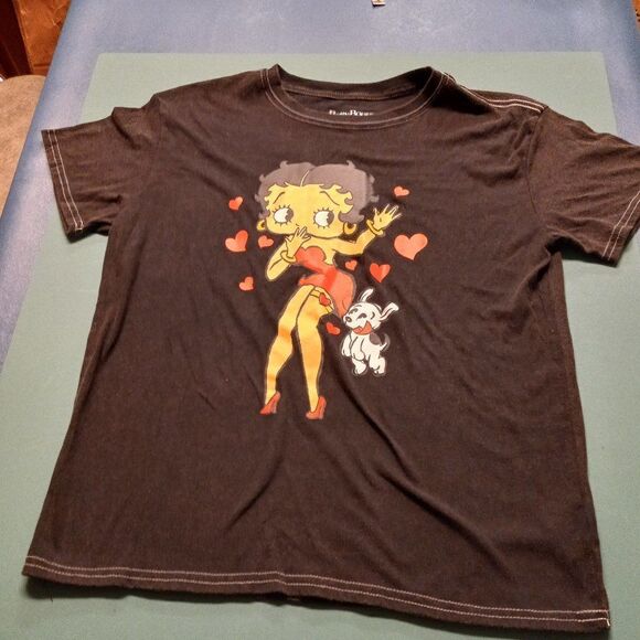Betty Boop Black large (11-13) Graphic T-shirt - Picture 1 of 6